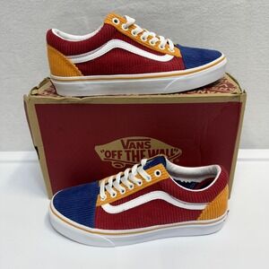NEW Vans Old Skool Shoes Mens Size 7 Corduroy Colorblock Multicolor Sneakers